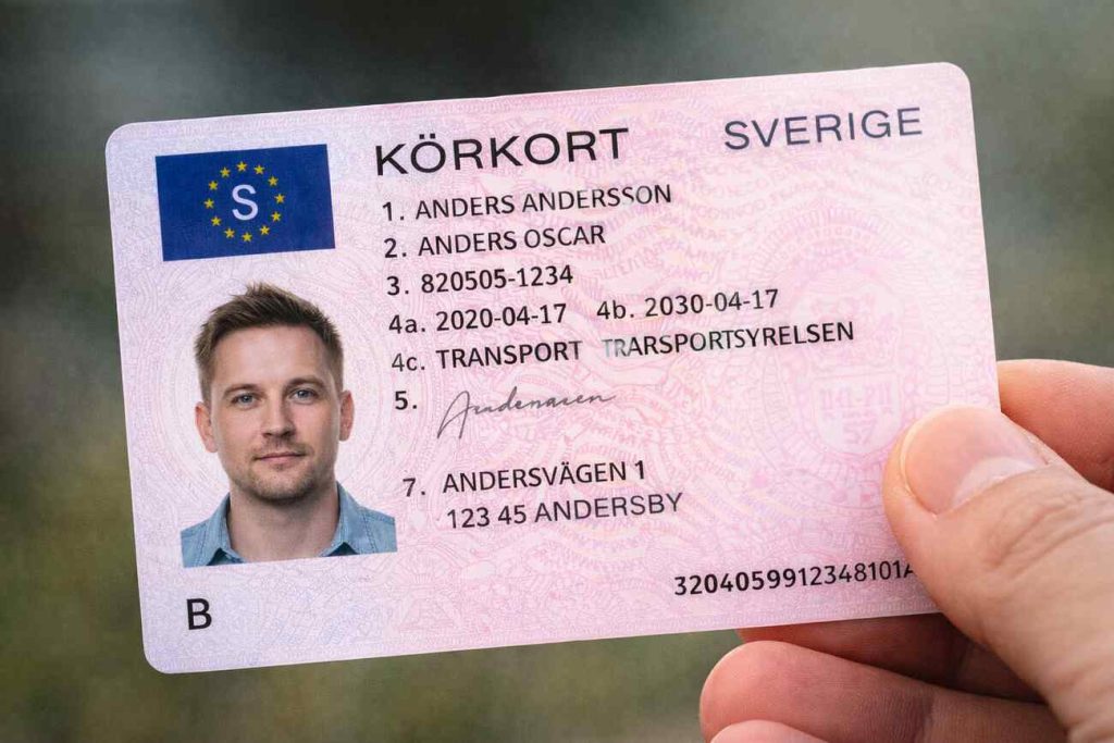 hand håller i körtkort